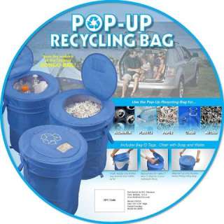 Collapsible Pop Up Trash Bin for Recyclables  