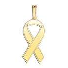 PicturesOnGold Awareness Ribbon Peach Color Charm, Sterling Silver 