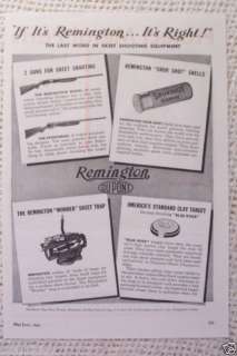 1945 WWII OLD ADS WITCO CHEMICAL REMINGTON RIFLE SKEET  