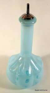 Victorian Blue Polka Dot Opalescent Barber Bottle  