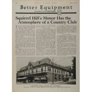 1922 Manor Theatre Squirrel Hill Pittsburgh Article   Original Print 