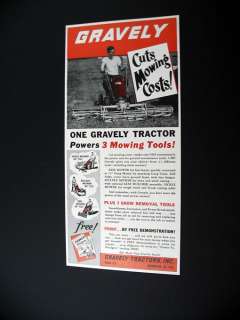 Gravely Tractor Mower rotary reel sickle 1955 print Ad  