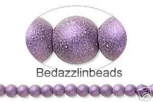 4mm Purple Satin Czech Glass Beads~Round/Druk~100 Shiny  