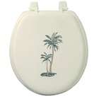   Magnolia Embroidered Round Soft Toilet Seat with Palm Tree Design