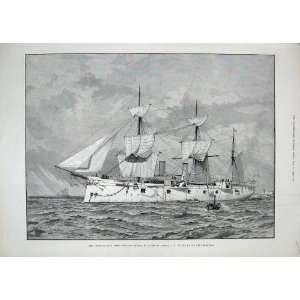    1890 American Navy Steel Cruiser Chicago Flag Ship