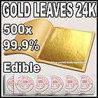 500 Sheets 24 Karat Real Gold Leaf Art Framing Gilding