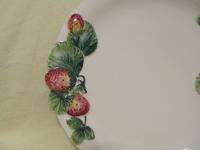 Stawberry Leaf Fruit Majolica Plate Italy Raised Design  