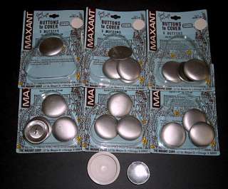 Lot of 5 kits Size 60 Maxant Buttons to Cover Wire Backs Made in USA 