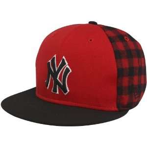  New Era New York Yankees Red Poplaid 59FIFTY Fitted Hat 