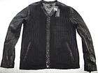 Authentic NEW DIESEL BLACK GOLD Mens Black Knit Leather Jacket 