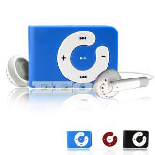 USB Flash Disk 4GB Mini Clip Gift MP3 Player Micro SD TF Card Blue 