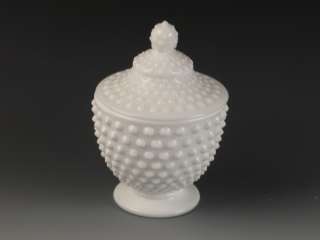   Hobnail White Milk Glass Lot Relish Dish Candy Jar Crimped Vase  