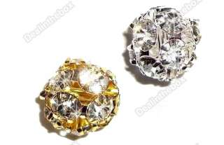 Rhinestone Finding Spacer Sparkle Bead Ball Crystal 4pc  
