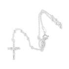 VistaBella Sterling Silver Mother Mary Jesus Cross Rosary Necklace