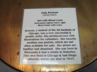 Zula Kenyon Girl Blond Curls Original Pastel Painting  