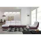   design Bond Leatherette 3 Piece Sectional Sofa in White and Maroon