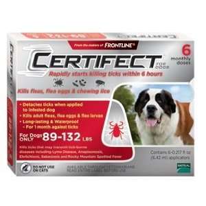   Certifect XL Dog Flea & Tick 89 132 lbs RED 6 month: Pet Supplies