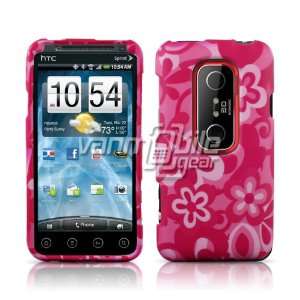  Pink Hawaiian Flowers Design Hard 2 Pc Case for HTC EVO 3D 