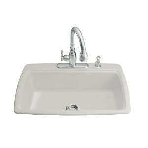 Kohler K 5863 4 95 Cape Dory Self Rimming Kitchen Sink with Four Hole 
