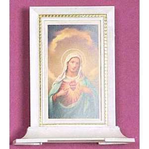  White Picture Shrine   Sacred Heart of Mary   5 Pack
