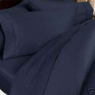   Egyptian Cotton Solid Navy Blue Twin XL 20 Deep Pocket Fitted Sheet