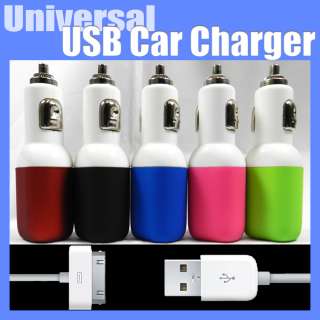   4S 4 3GS 3G USB Car Charger with USB Data Cable fit w/ Otterbox Case