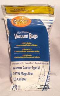 Kenmore M Canister Vacuum Bags 51195 Magic Blue 8 pack  