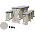 Confer Plastics Leisure Accents Picnic Table and Bench Set   Taupe