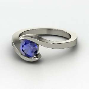  Ocean Ring, Round Sapphire Palladium Ring: Jewelry