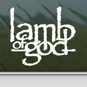  Lamb Of God White Sticker Band Car Laptop Vinyl Window 