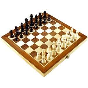    Folding 12 Inlaid Wood chess set with storage Toys & Games