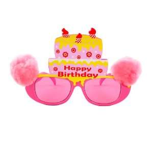 Fun & Funky Fashion HBIRTHDAYPK Sunglasses Happy Birthday Design Pink 