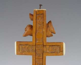 Superb European Wooden Crucifix Relics 18th C. Museum Piece  