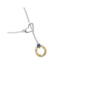   top Blue Swarovski Crystal   Gold Plated Heart Lariat Cha Jewelry