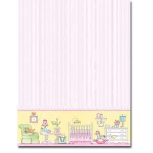 M. Middleton Blank Stock Letterhead   Pink Lines Baby Room 