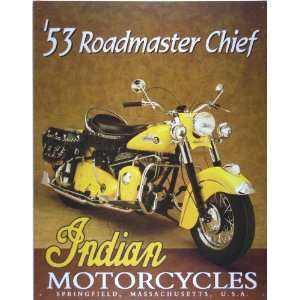  Indian Motorcycle 53 Roadmaster Chief Metal Sign: Sports 