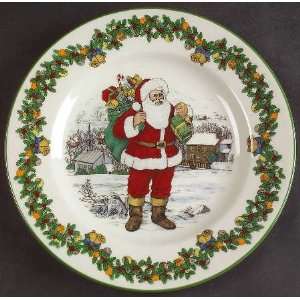   Christmas Tree Green Trim Holiday Salad Plate, Fine China Dinnerware