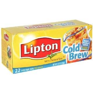 Lipton Black Tea, Cold Brew, Glass Size, Tea Bags, 44 Count (Pack of 6 