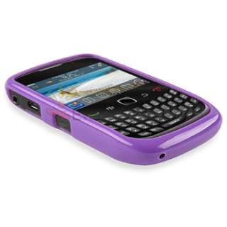 Purple Rubber TPU Soft Gel Cover Case for Blackberry Curve 8520 8530 