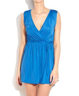 Blue (Blue) Zuzi Zuzi Sleeveless V Neck Dress  242811640  New Look