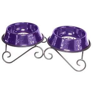    Ounce Double Diner Stand with 2 Bowls, Electric Purple