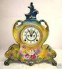 ansonia royal bonn la vendee porcelain mantel clock  