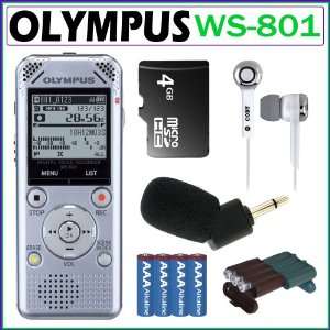  Olympus WS 801 2GB Digital Voice Recorder in Silver + 4GB 