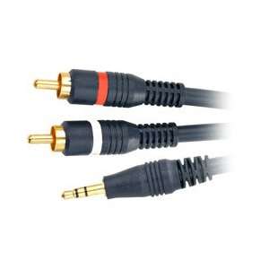  6ft Python 3.5mm Stereo Plug to two RCA Plug Y Cable 