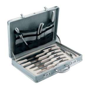 Maxam® 11pc Stainless Steel Cutlery Set in aluminum carrying case 