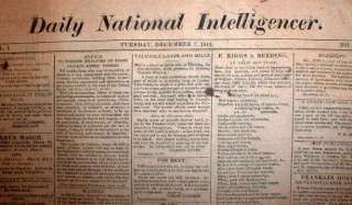 1813 War of 1812 newspaper CREEK INDIAN WAR begins in ALABAMA 