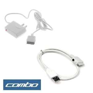  Home Travel Charger (110 240v) + White USB Date Cable for AT&T Apple 