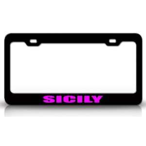  SICILY Country Steel Auto License Plate Frame Tag Holder 