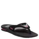 Womens Reef Fanning Black/Pink Stripes Shoes 