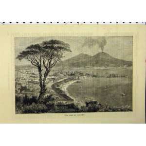  View Bay Naples Town Beach Mountains Victorian Print